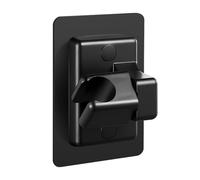 GEFIRE Soporte de ducha sin taladrar, soporte de ducha montado en la pared 360°, material ABS, soporte para ducha, 12 × 8 cm, soporte para alcachofa de ducha sin taladrar, color negro