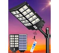 Gefolly Farolas Solares Exterior, SL-5300W Luz Solar Exterior Potente | 6500K LED Focos Solares con Sensor de Movimiento, IP67 Impermeables Luces Solares Exterior Para Jardin, Patio, Garajes, Calle