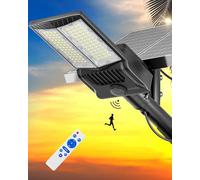 Gefolly SL-8500W Farolas Solares Exterior-500000LMLuz Solar Exterior con Control Remoto, 6500K IP67 Farolas Potente Impermeable, Foco LED Para Jardín Para Jardín, Caminos, Garaje