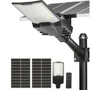 Gefolly SL-9000W Farolas Solares Exteriores, Focos Led Exterior Solares | 6500K Potente Farolas Luces Solares Exterior, IP67 Impermeable Luz Solar Exterior Lampara Solar Jardín Para Garage Patio