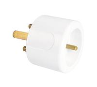GEFOM 207523 Adaptador 16 A + Tierra/20 A + Tierra, Blanco