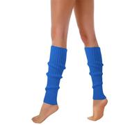 Gefomuofe Calentadores de ballet con agujero en el talón para mujeres y niñas, calentadores de danza, calentadores de ballet, calentadores de pierna, calentadores de brazo, talla única, azul, Talla