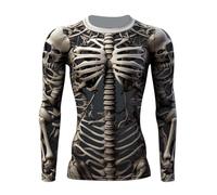 Gefomuofe Camiseta de manga larga para hombre, diseño de calavera, manga larga, vintage, de algodón, simple, informal, para negocios, novedad, primavera, diseño de letras, 01 gris., 4XL