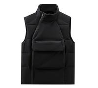 Gefomuofe Chaleco acolchado con capucha para hombre, cálido, grueso, chaleco de algodón, sin mangas, ligero, acolchado, chaleco de trabajo, chalecos de transición cálidos para hombre para correr