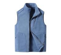 Gefomuofe Chaleco de forro polar para hombre de invierno, cálido, sin mangas, con cuello alto, bolsillos, chaleco de forro polar, chaleco de trabajo, ligero, cálido, con bolsillos con cremallera