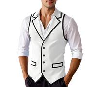 Gefomuofe Chaleco de punto para hombre Slim Classic Pullubder Otoño Invierno Jersey de Punto Slim Fit Chaleco Cálido Sudaderas Negocios Jersey de Trabajo de Color Sólido, Blanco, XL