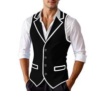 Gefomuofe Chaleco de punto para hombre Slim Classic Pullubder Otoño Invierno Jersey de Punto Slim Fit Chaleco Cálido Sudaderas Negocios Jersey de Trabajo de Color Sólido, Negro , L