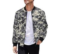 Gefomuofe Chaqueta de camuflaje para hombre, chaqueta bomber, bolsillos con cremallera, chaqueta de entretiempo, chaqueta cortavientos, chaqueta holgada, chaqueta de ocio, chaqueta de trekking, abrigo