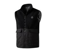 Gefomuofe - Chaqueta térmica para hombre, peluche con patchwork sin mangas, chaleco de media temporada, cómodo a prueba de viento, suéter sin mangas