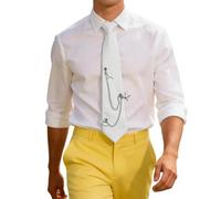 Gefomuofe Corbata unisex con patrón de estrellas, cadena de luna, estudiante, juvenil, fiesta, boda, formal, hombre, mujer, accesorio, joya festiva informal, Blanco, Talla única