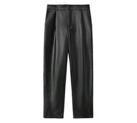 Gefomuofe Leggings para hombre, aspecto mojado, de látex, pantalones de motorista, pantalones de motorista, pantalones de piel con cremallera, pantalones de clubwear para hombre, pantalones de piel