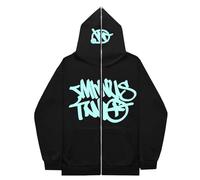 Gefomuofe Minus-Two Cargo Sudadera con Capucha Hombre Menos Dos Sudadera con Capucha Y2K Sudadera Hip Hop Streetwear Urban Jersey Unisex Casual Chaqueta Vintage Chaqueta de Ropa de Calle para Niñas y