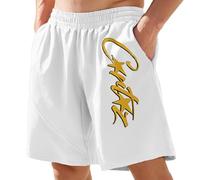 Gefomuofe NOFS - Pantalones cortos cargo, para hombre, con estampado de letras, Y2K, hiphop, moda urbana vintage, holgados, multiusos, pernera ancha, Blanco 03, S