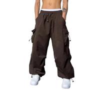 Gefomuofe Pantalones cargo para hombre Hip Hop Pantalones Cargo Estilo Hipster Baggy Rap Straight Leg Holgado Corte Holgado, marrón, XL