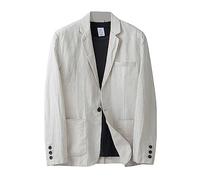 Gefomuofe Ropa casual de algodón de lino para hombre, corte regular, blazer de verano, tallas grandes, chaquetas informales para hombre, chaqueta informal para hombre, chaqueta informal de gran