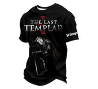 Gefomuofe St Georges Day Tshirt Herren George Patriotische Grafik Tee Top Kurzarm Rundhals Tops leichte atmungsaktiv Sommershirt Regular Fit Freizeithemd, B negro., 3XL