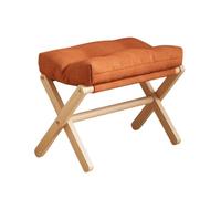 GeFSDOU Taburete cambiador de zapatos de madera maciza, reposapiés plegable bajo para la entrada, taburete acolchado relleno de algodón