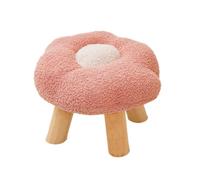 GeFSDOU Taburete pequeño de madera antideslizante para debajo del escritorio, taburete otomano suave para apartamento, porche, dormitorio