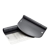 GEFU 14591 DUTTO - Juego de espátulas y cortador de masa con escala de medición, tarjeta de masa, raspador de masa, 2 piezas, color negro
