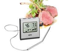 Gefu 21840 Tempere - Termómetro digital para asados, con reloj integrado, Acero Inoxidable