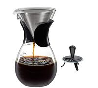 GEFU Cafetera con filtro Butio - Pour over Cafetera de cristal resistente al calor con filtro de acero inoxidable 800ml/6 tazas