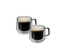 GEFU CALORA - Juego de 2 vasos térmicos, 200 ml, doble pared, de vidrio de borosilicato, soplado, apilable, apto para lavavajillas y microondas