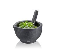 GEFU Mortero GRINO - Mortero con mazo de porcelana, elegante aspecto fundido, para especias y pesto, diámetro 13,5 cm