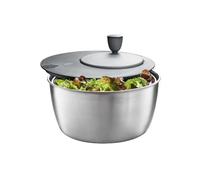 Gefu Salad Spinner Rotare-Escurridor para Ensalada, 3 litros, Acero Inoxidable, Gris Claro