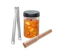 Gefu Set de fermentación Nativo, 5 Piezas Frascos térmicos para Comida, Vidrio de borosilicato, Multicolor, único