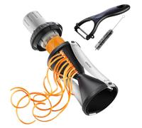 Gefu Spiralschneider SPIRELLI 2.0 Cortador en Espiral, Acero Inoxidable, Negro, 17.0x7.3x7.3 cm