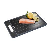 GEFU Tabla de descongelar y cortar CUT PRO | superficie de aluminio y superficie de corte antideslizante | ranura para zumo superficie de fricción afilador de cuchillos apto para lavavajillas