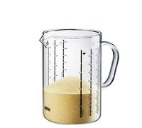GEFU Vaso medidor METI 1000 ml | Vidrio de borosilicato con escala múltiple para ml, fl. oz, tazas e ingredientes, apto para microondas, con boquilla