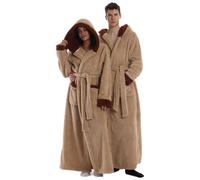 Gegeryozer Albornoz Unisex de Felpa Cálido, Bata Larga con Capucha y Bolsillos para Adulto, Talla Única, Ideal para Invierno, Hogar, Spa y Regalo