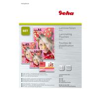 Geha Pack 100 Laminierfolien DIN A4 A5 10x15cm Tarjetas Brillantes Claro