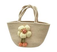 Gehäkelte Handtaschen - Blumenmuster Gewebter Strandtasche | Gestrickter Damen | Für Reise Party Urlaub Outdoor Shopping Täglichen Weg Zur Arbeit Alltag Unterwegs Sommer Frauen