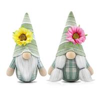 Gehydy Decoración Primavera Gnomo Juego de 2 Flores Duende Pascua Navidad Decor para Hogar Casa 17cm
