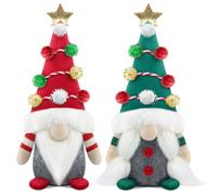 Gehydy Gnomo Navidad Decoración Juego de 2 Árbol de Navidad Brillante Navideñas Christmas Decor para Hogar Casa - Estrellas