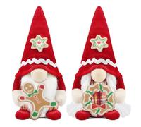Gehydy Gnomo Navidad Decoración Juego de 2 Dulces Navideñas Christmas Decor para Hogar Casa - Rojo