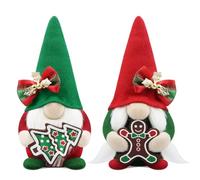 Gehydy Gnomo Navidad Decoración Juego de 2 Dulces Navideñas Christmas Decor para Hogar Casa - Rojo Y Verde
