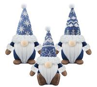 Gehydy Gnomo Navidad Decoración Juego de 3 Decoracion Navidad Nomos Duende Peluche Adornos Navideños Christmas Decorations para Hogar Casa - Azul
