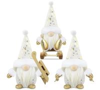 Gehydy Gnomo Navidad Decoración Juego de 3 Trineo Navideñas Christmas Decor para Hogar Casa 19cm - Blanco