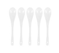 Geieold Juego de 5 cucharas de cerámica cucharas de té cuchara mermelada miel mermelada cuchara huevo nácar porcelana arroz cerámica