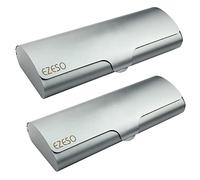 Geila Estuche rígido para gafas, paquete de 2 unidades, estuche de aluminio ligero para miopía, soporte para gafas mate, Pistola Gris X 2, Talla única