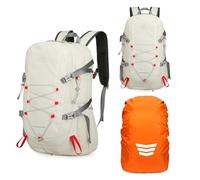 Geila Mochila de senderismo de 35 L con cubierta para lluvia, para viajes, camping, senderismo, montañismo, deportes al aire libre, 35l-blanco, L