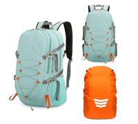 Geila Mochila de senderismo de 35 L, mochila de montañismo con cubierta de lluvia para viajes al aire libre, camping, montañismo, senderismo, ciclismo, 35 l, verde claro, L, Clásico