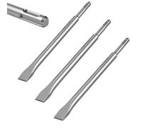 GEINXURE SDS Plus-Juego de 4 Cinceles Plano, Acero 40CR, Herramienta para Martillo Perforador, Mango Largo, Cincel Pesado para Mampostería y Hormigón - para Cortar y Ranurar