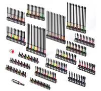 Geinxurn Juego de 217 puntas de destornillador de impacto, S2 de acero magnético Phillips/ranurado/Pozi/Torx/Hex Muliti juego de puntas con soporte de brocas de impacto y magnetizador/desmagnetizador