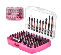 GEINXURN Juego de 83 puntas de destornillador de acero S2 magnético Torx/Phillips/Pozidriv/Ranura/Hex-Head Bit Set, 1/4" vástago hexagonal rosa caja de almacenamiento