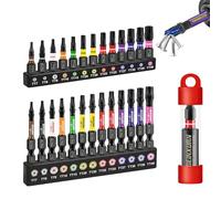 GEINXURN TT7-TT40 - Juego de puntas de destornillador Torx (26 unidades, 25 mm, 50 mm de longitud, vástago hexagonal S2, acero de aleación S2, 1 pieza, 60 mm, código de colores ultra)