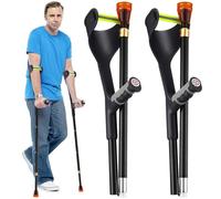 Geiserailie 2 muletas de antebrazo para adultos, muletas plegables ligeras y ajustables con empuñaduras de goma para un agarre cómodo, bastón de antebrazo de aluminio con puños para caminar, color